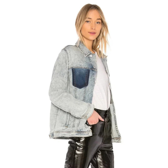 L'AGENCE Karina Jean Jacket Classic Sky Size L - Picture 2 of 10